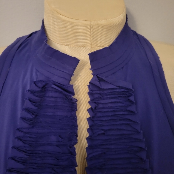 BCBG Sexy Small Tank Top Purple Flare Racerback with Pockets - Picture 3 of 16